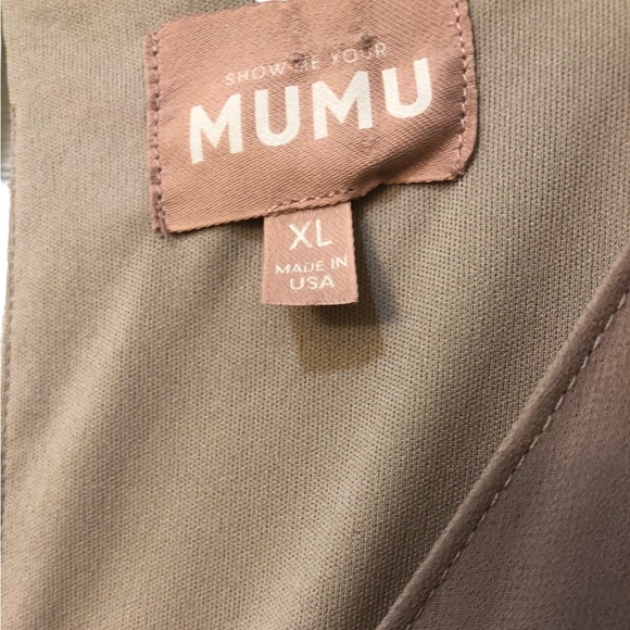 Show Me Your MuMu Emily Empire Maxi Dress Beige Nude Women's size XL- LIKE NEW - Picture 7 of 8